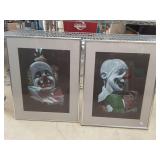 Pair of John Gromosiak Clown Prints 1992