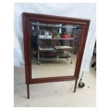 Wood Framed Beveled Dresser Mirror