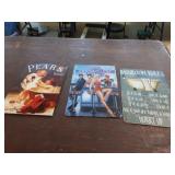 3 Decorative Metal Signs