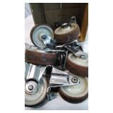 Eight,  3 inch plastic wheels ,used
