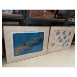 Pair of Framed Abstract Prints