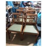 6 Vintage Lyre/Harp Back Chairs