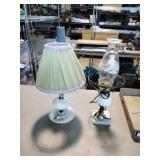 Pair of Vtg Milk Glass Table Lamps.