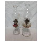 Pair of Vtg Oil Lamps