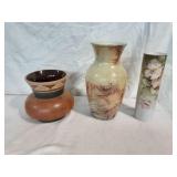 Lot of 3 Vases Varying Styles