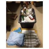 Large Tote of Tablecloths, Napkins