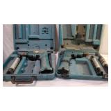 Two Makita Drills, and 2 nail guns