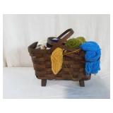 Woven Footed Basket with Yarn