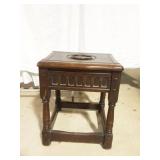 Vtg English Oak Joint Stool