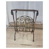 Vintage Stainless Steel Magazine Rack