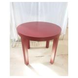 Round Red Laminate Accent Table