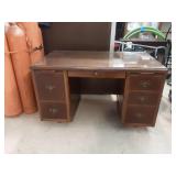Antique Leopold Executive Desk with a Glass Top