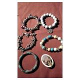 5 Bracelets and a turqouis necklace
