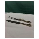 Antique Carving Set with Sterling Handles