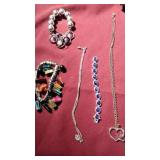 2 necklaces, 3 bracelets