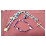 Blue Rosary, 925 silver earings