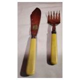 Antique 2 piece Fish Set Sterling