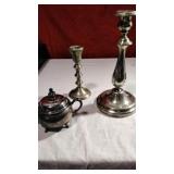 Three pieces of silver plated items