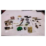 Pins, tie clasps and cuff links