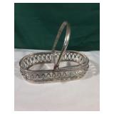 Vintage Silver/Cut Glass Divided Relish Dish