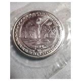 Silver plated coin Christmas 1997
