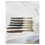 6 Sheffield Sterling Handled Knives