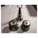 1998 silver plated Christmas bell, candle holders