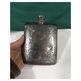 Vintage Hammered Silverplate Flask