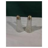 Antique Crystal Salt and Pepper Shakers