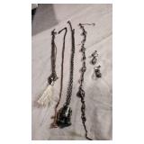 Necklaces and a pair if earrings