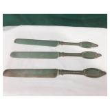 A. Coles silversmith 3 Vintage Knives