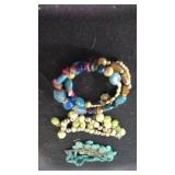 Three beaded turqouise bracelets