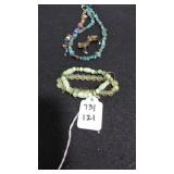 A pair of earrings, 2 bracelets and a necklace