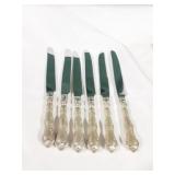 6 Sheffield Sterling Handled Knives