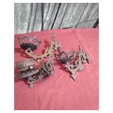 Vintage Cast Iron Oil Lamp Holders and