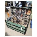 Vintage Travel Trunk with Italian Newspaper Liner