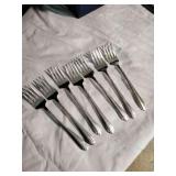 Seven Stratford plated 6" forks