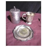 Acme Quadruple Silverplate Powder Jar
