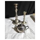 Pair of Silverplate Candlestick Holders