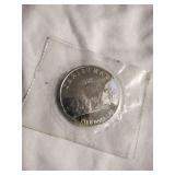 Silver plated $5.00 coin Christmas 1997