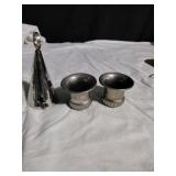 1998 silver plated Christmas bell, candle holders