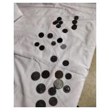 bag of Canadian and foreign Coins