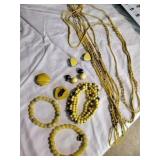 Yellow Beaded Jewelry Set
