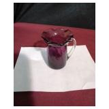 Amethyst Crackle Glass Creamer Blenko Vase