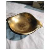 Sascha Brastoff Gold Print/Black Bowl/Ashtray