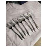 Seven Stratford plated 6" forks