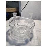Fostoria Coin Bowl and Candlestick Holders