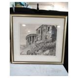 Luigi Rossini Etching, Framed