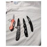 3 Folding and 1 Utility Pocket Knives.