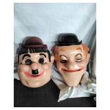 1980's Laurel and Hardy Halloween Masks